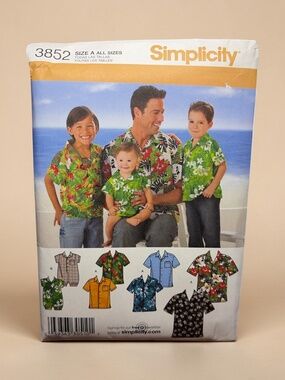 Simplicity 3862 Home Sewing Pattern for Men’s Boys and Babie’s Romer - UNCUT
